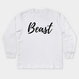 Beast Handwritten Kids Long Sleeve T-Shirt